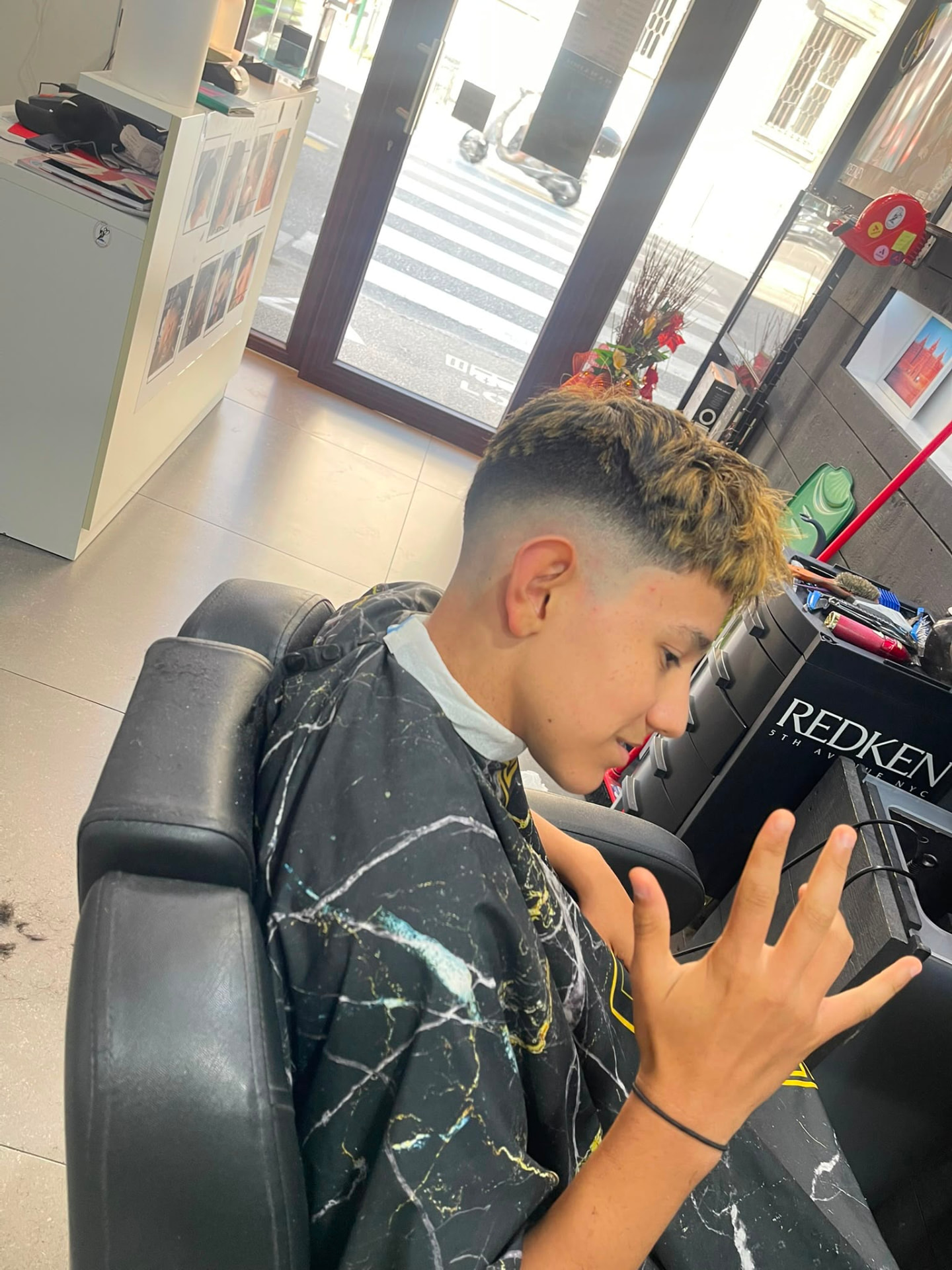 Blonde tipped crop with high skin fade